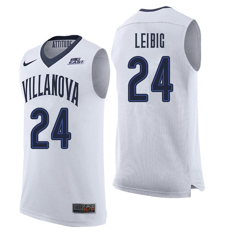 Men Villanova Wildcats #24 Tom Leibig College Basketball Jerseys Sale-White